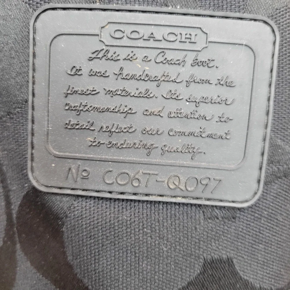 Coach Black Tall Rain Boots with Signature Logo